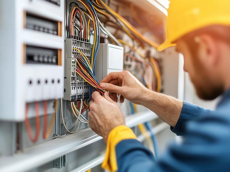 Man working with electricity