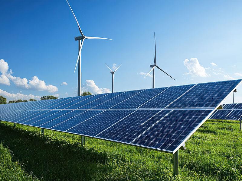 solar panels on grass